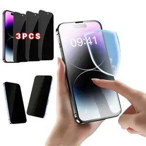 3X lPhone 16/15 Pro Max Privacy Screen Protectors - Anti-Scratch, Anti-Spy, HD Clear (Easy Install)
