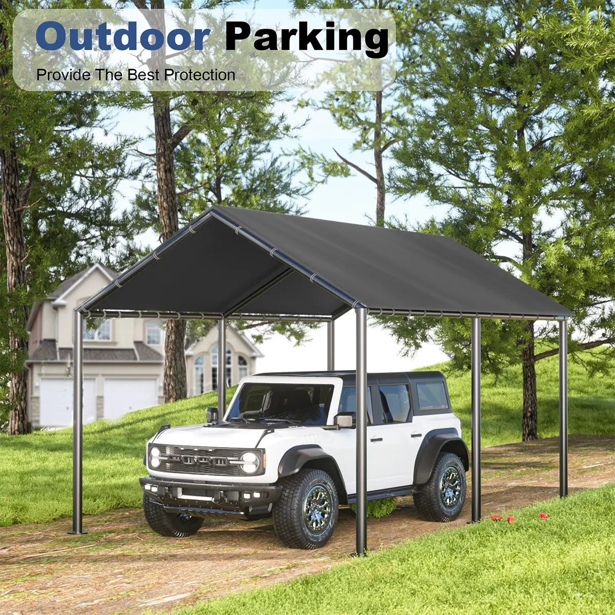 Grezone Canopy 10x20 Heavy Duty,Metal Carport Waterproof Carport Garage Tent Outdoor for Car Tuck Boat SUV Party Frame Steel Stability