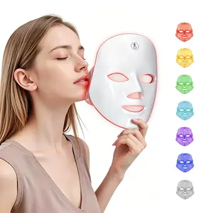 7-LED Cordless LED Face Mask - Women's At-Home Glow Routine Skincare Device, Personal Care Beauty Tool, Summer Self-Care Essential Gift