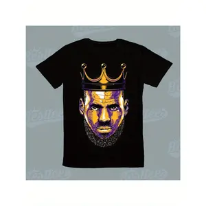 LeBron James graphic print men's casual T-shirt, summer sports casual versatile short sleeve, round neck short sleeve T-shirt, suitable for casual wear and daily activities