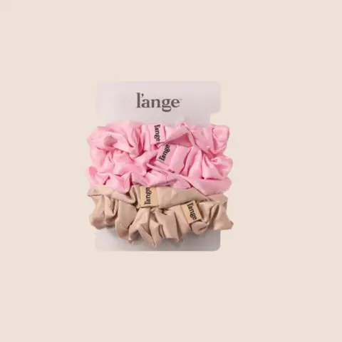 L'ANGE HAIR Satin Scrunchies 5-Piece Set - Soft Elastic Hair Ties Prevent Creasing & Frizz for Medium to Long Hair