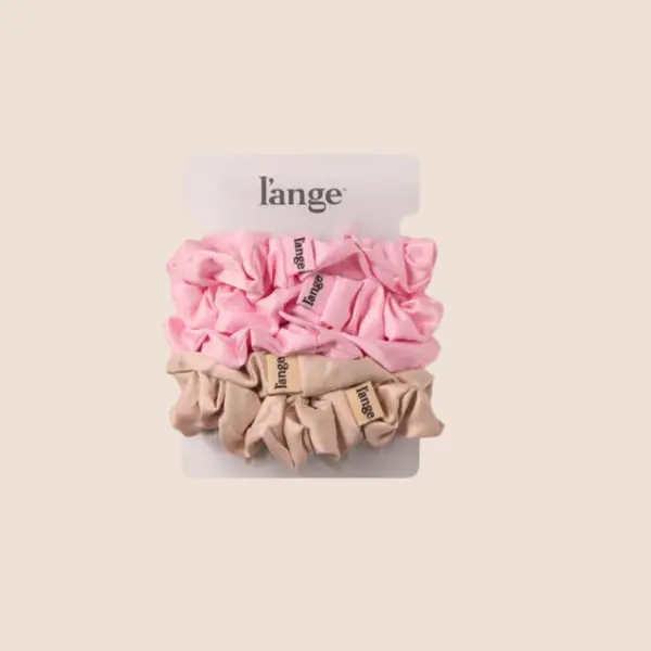 L'ANGE HAIR Satin Scrunchies 5-Piece Set - Soft Elastic Hair Ties Prevent Creasing & Frizz for Medium to Long Hair