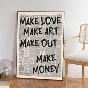 Typography Print, 70s Art, Trendy Newspaper Print, Black and White Wall Art, Retro Aesthetic Print, Vintage Poster, Magazine