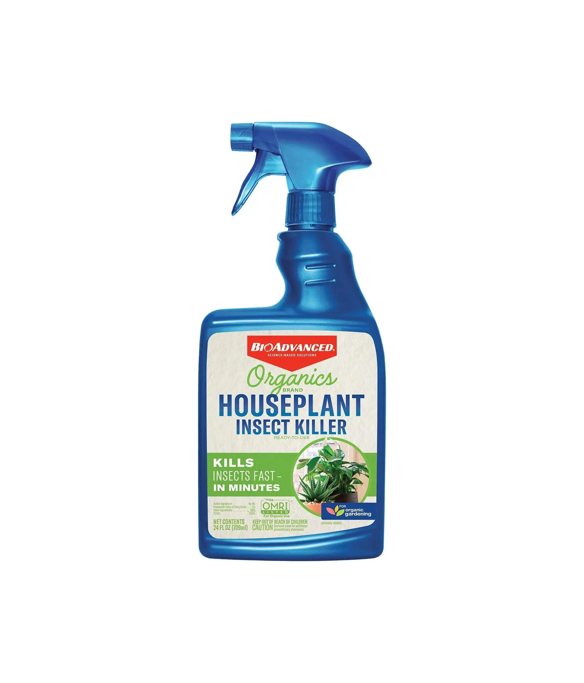 BioAdvanced Organics Brand Houseplant Insect Killer - 24 oz Bottle | Ready-to-Use - OMRI Listed Insect Control - Kills Insects and Controls Powdery Mildew