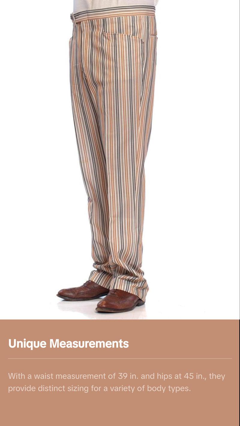 1960S GLEN OAKS Striped Polyester Men's Pants