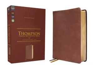 NKJV, Thompson Chain-Reference Bible, Leathersoft, Brown, Red Letter, Comfort Print by Dr.  Frank Charles Thompson||Zondervan [Leatherbound Book]