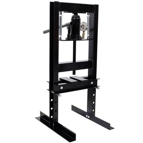 6Ton Bottle Jack Shop Press with Gauge, Bend, Straighten, or Press Parts, Install Bearings, U-Joints, Bushings, Ball Joints, and Pulleys,Black