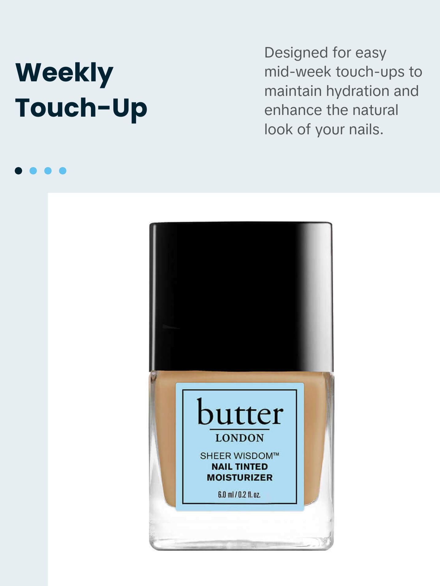 butter LONDON Sheer Wisdom Nail Tinted Moisturizer - Medium, 0.2 fl oz, Polish, Tea Tree Oil, Keratin, Arginine, Sheer Coverage, Glossy Finish butter LONDON Sheer Wisdom Nail Tinted Moisturizer - Medium, 0.2 fl oz, Polish, Tea Tree Oil, Keratin, Arginine, Sheer Coverage, Glossy Finish