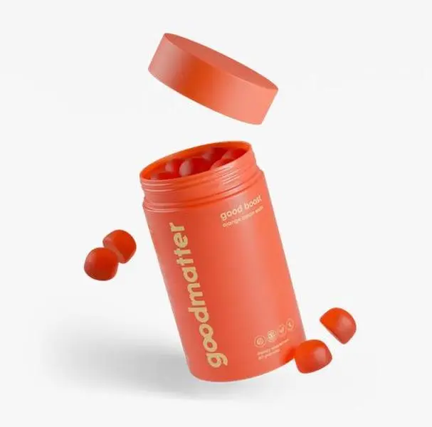 GoodMatter Good Boost Energy & Focus Gummies Clean Daily Energy w Natural Caffeine L-Theanine & Cordyceps Vegan Friendly Low Sugar Orange Cream Flavor ( 60ct )