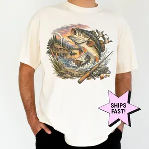 Comfort Colors  Vintage 90s Shirt, Classic Largemouth Bass Shirt, Lakeside Fishing Shirt, Freshwater Angler, Fisherman Gift, Fishing Tee - Trendy Fashion USA