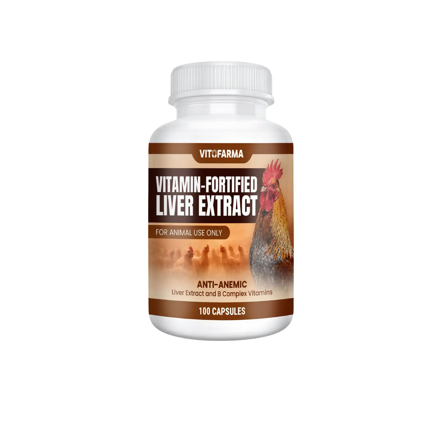 Fortified Liver Extract Capsules for Poultry, 100 Count