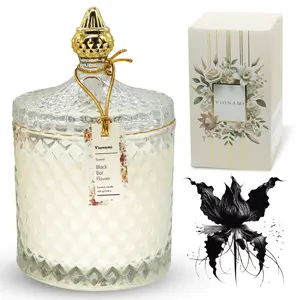 Luxury Scended Candle Gift - Black Bat Rare Flower Fragrance In Elegant Jar