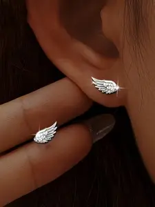 Shimmering Angel Wings Earrings, Elegant Daily Wear, Perfect Christmas Gift, Festival Party Jewelry, Birthday Present, Teenage Friendly, Alloy Earrings