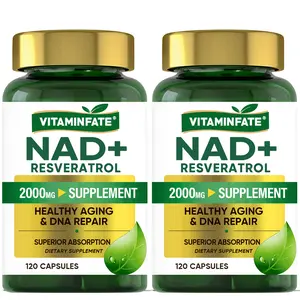 NAD+ Anti-Aging Supplement 2000mg – Cellular Repair, Energy & Brain Focus – 120 Capsules, 2 Bottles