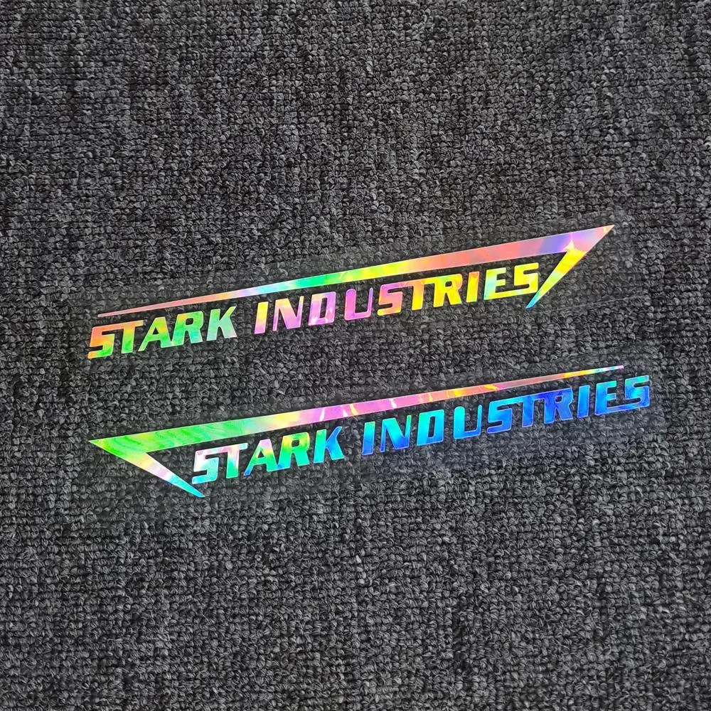 2PCS Car Stickers Stark Industries Reflective Decoration For Hood Headlights Trunk Bumper Windshield Door Motorcycle Bike D2