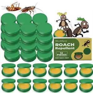 MoonSpry Indoor Roach Bait Gel 12 Pieces Plant-Based Multi-Pest Killer for Home & Outdoor Pest Control Long-Lasting Roach Repellent Cockroach Exterminator