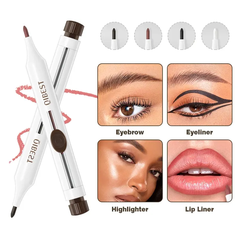 4-in-1 multi-function makeup pen eyeliner eyebrow lip gloss gloss smooth, easy to apply, non caking, natural makeup effect