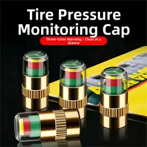 4 Pcs Car Tire Valve Caps Pressure Gauge Monitor Alert Tire Pressure Monitoring System