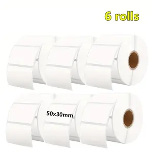 50 X 30mm self-adhesive thermal label roll 230 sheets/roll, waterproof and oil resistant label tape suitable for date stickers on jars, jam jars, bags and address labels, DIY, Gift packaging, name tags, thank-you cards, greeting cards, etc