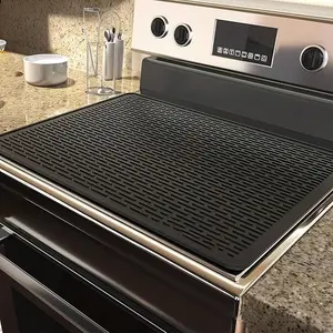【Versatile Fit】Silicone Electric Stove Top Cover Mat,Non-Slip Protector-2025 Kitchen Gadgets,Gifts For Mom dad,Winter Gift,Stove Top Covers for Electric Stove,Kitchen Accessories, Kitchen Appliances(Black)(Labor Day Gifts) Coasters Tableware