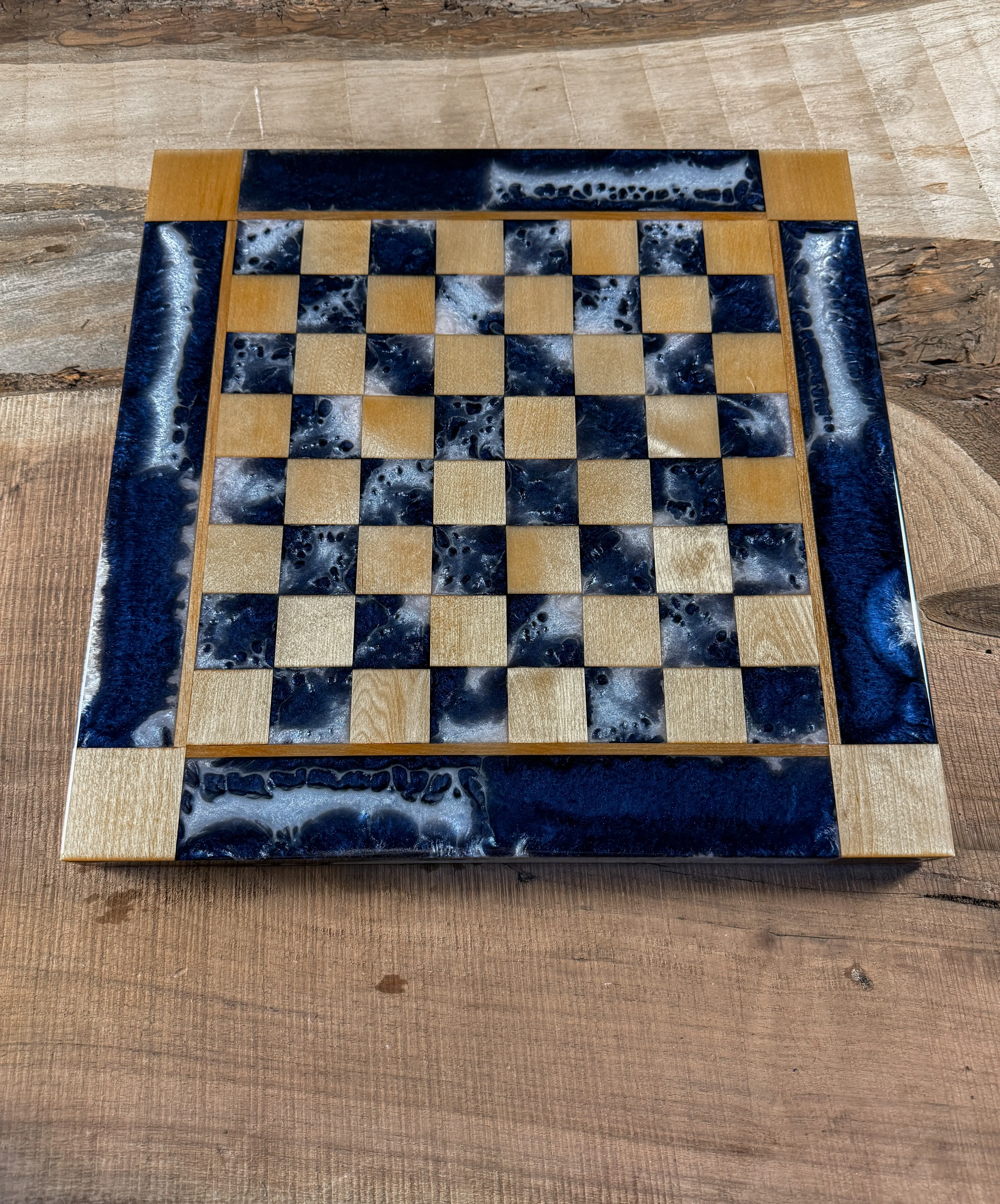 Midnight Cloud Maple Chess Board (INCLUDES PIECES)