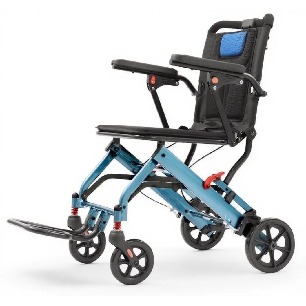 20 Lbs Wheelchair for Adults, Transport Wheelchair Lightweight Foldable, Ergonimic Travel Wheelchair, Aviation Aluminum Frame Holds 220LBS for Seniors Travel & Daily Use