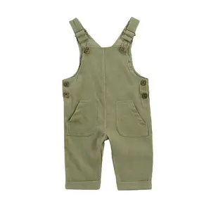 Newborn Infant Baby Boy Girl Fall Winter Suspender Pants Overalls Corduroy Bib Pants Trousers with Pockets