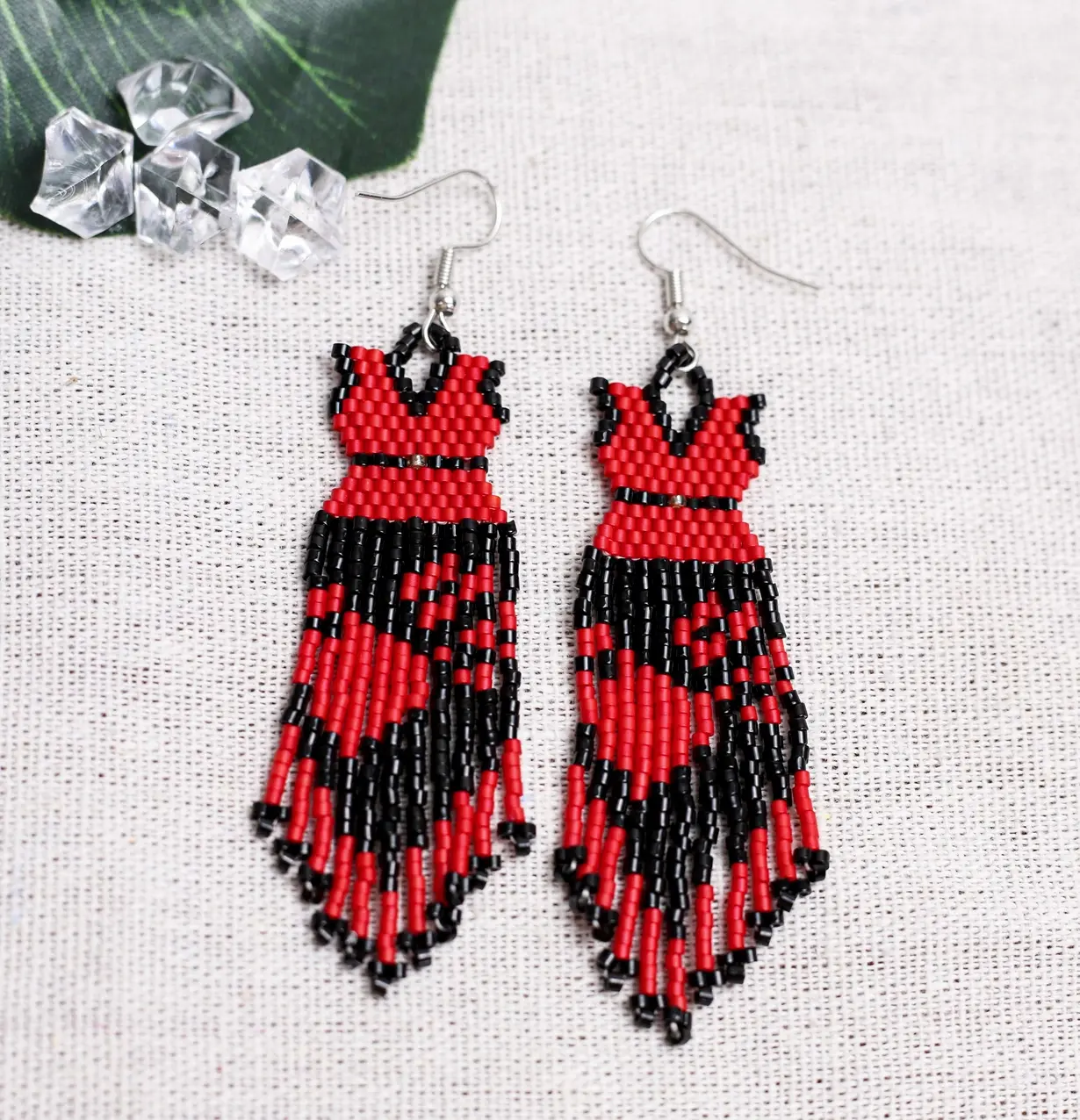 Red Dress MMIW Beaded Earrings - Handmade Awareness Jewelry for Women -  TikTok Shop