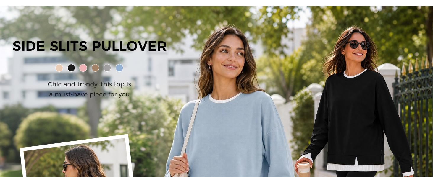 Fisoew Women's Fake Two Piece Layered Sweatshirt, Crew Neck White Ribbed Cuff & Hem Patchwork Drop Shoulder Oversized Long Sleeve Pullover Top Hoodie Hoodie Fit Casual Fisoew Women's Fake Two Piece Layered Sweatshirt, Crew Neck White Ribbed Cuff & Hem Patchwork Drop Shoulder Oversized Long Sleeve Pullover Top Hoodie Hoodie Fit Casual