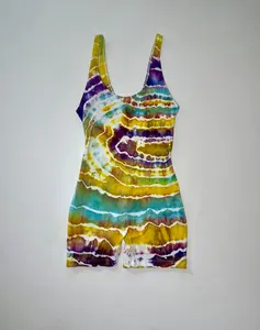 LA Apparel Onesie - Large "Sun Fairy" Geode Tie-Dye Design Festival Costume