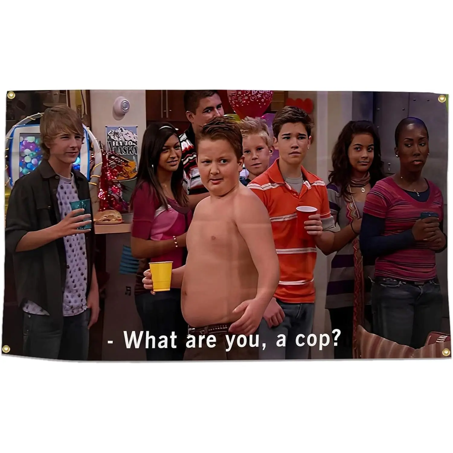 [Made in US] Funny Flag Gibby What are You, A Cop? 3 * 5 Feet With Four Brass Buttonholes For Hanging Suitable For Indoor And Outdoor University Dormitory Party Tapestry