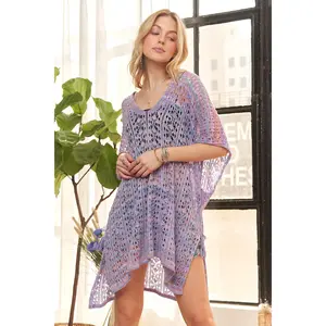 ADORA Crochet Cover Up Tunic Top