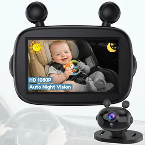 Fodkh Baby Car Seat Camera - HD Auto Night Vision with Adjustable Brightness - 150° Wide View Baby Car Camera for Full Backseat View - Easy 5 Mins Install Fits Most Cars,SUVs,Trucks