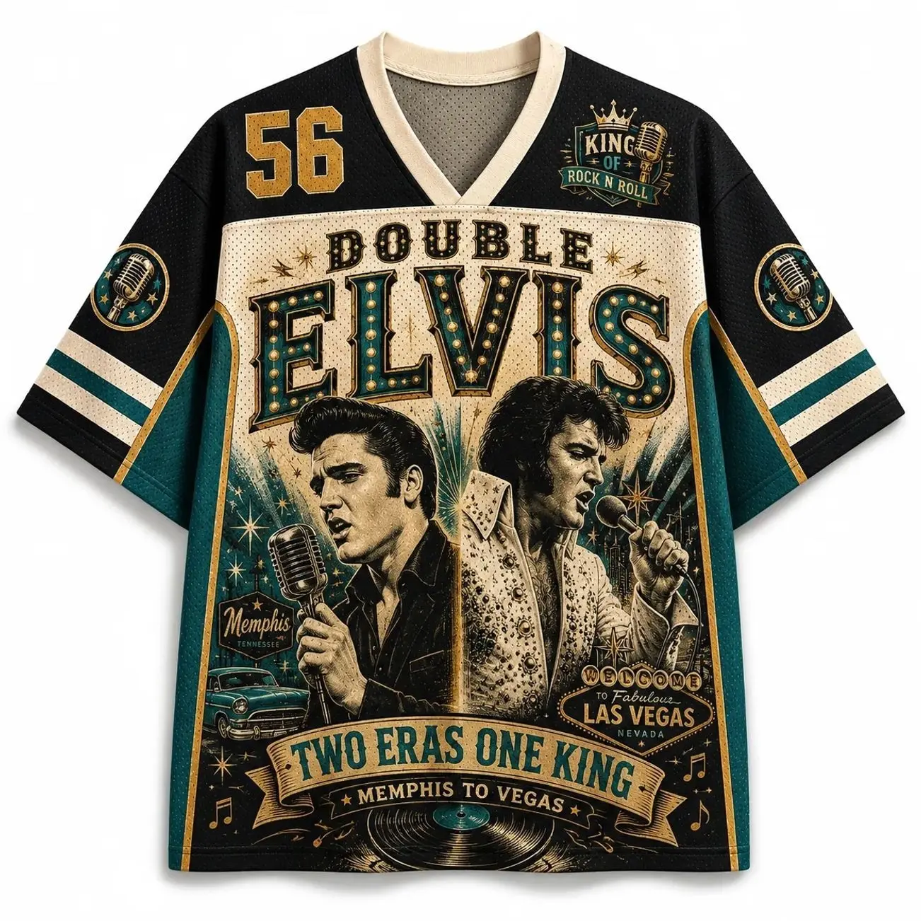 Double Elvis - Two Eras One King Mesh Jersey 734