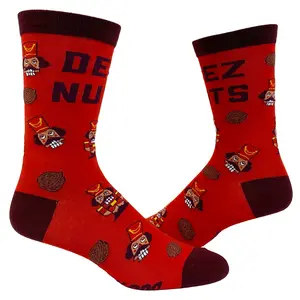 Mens Christmas Socks Funny Holiday Crews with Novelty Designs for Xmas Funny Graphic Socks Comfortable Fitted Spandex Cotton