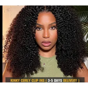 3B 3C Kinky Curly Clip In Hair Extensions