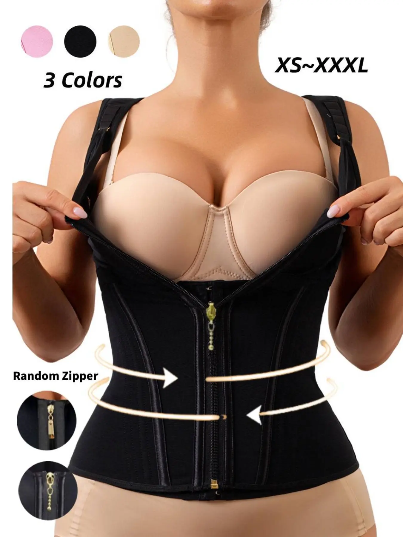 Women's Waist Training Shapewear Top with Adjustable Straps, Tummy Control Compression Top, Fitness Apparel, Corset Waist Shaper for Daily Wear, Corset Waist Trainer, Corset Style Shapewear