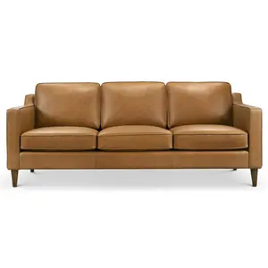 Manhattan Mid Century Modern Leather Sofa