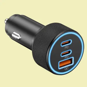 USB C Car Charger, 3-Port 67W Dual USB-C & USB-A Car Power Adapter PD/QC Fast Charging Cigarette Lighter for iPhone 17/16/15/14/13/12/11 Pro Max, iPad, Samsung Galaxy S25 S24/S23/S22, Pixel, Android