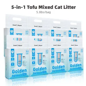 (8-Bag Pack) ZuttoNyan 5-in-1 Tofu Cat Litter 42.4lbs– Natural Rapid Clumping, Dust-Free Formula for Automatic Smart Litter Boxes