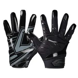 Cutters Game Day Pro Black Football Receiver Gloves - High Performance Lightweight Grip Secure Fit All Weather Performance