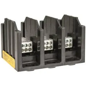 Bussmann 3 Poles, 175 Amp, 8-2/0 AWG (Al), 14-2/0 AWG (Cu) Primary, 4-14 AWG (Cu), 4-8 AWG (Al) Secondary, Thermoplastic Power Distribution Block 600 VAC/VDC, 1 Primary Connection, 5.2 Inch Long x 3.32 Inch Deep x 4 Inch High 16321-3