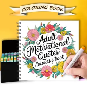 Positive Mental Health Motivational Quotes Coloring Book, Spiral Binding 20 Pages, Stress Relief Gift for Friends, Party Gift, Relaxing Activity Book