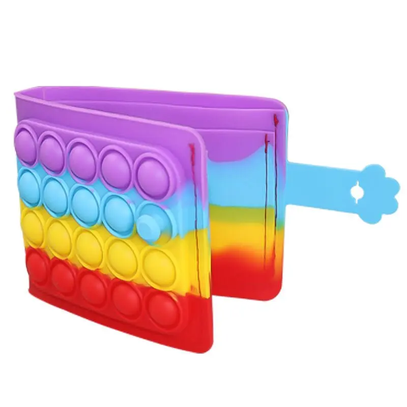 Fidget Wallet - Rainbow Red Bubble Pop Fidgets