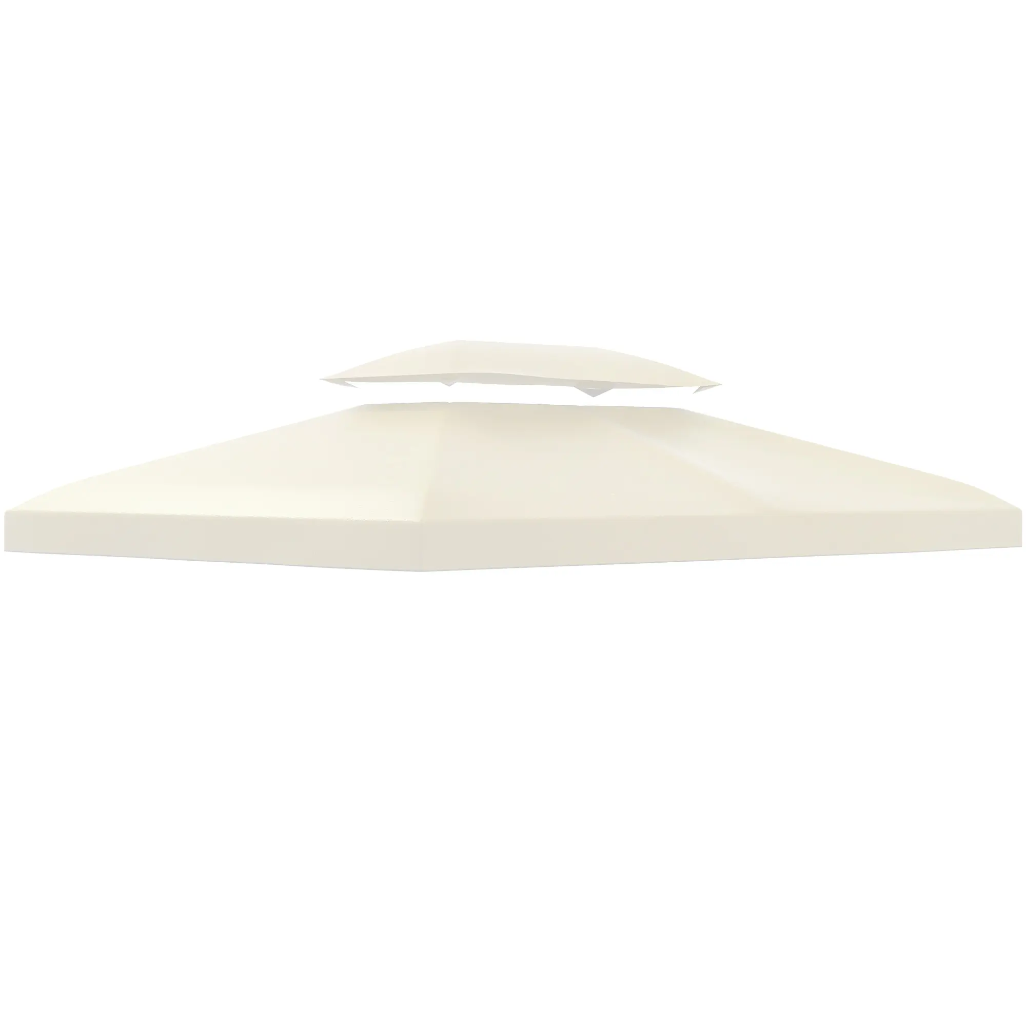 Outsunny 13.1' x 9.84 Gazebo Replacement Canopy, 2-Tier Top UV Cover for 84C-101 Outdoor Gazebo, Cream White (Top Only)
