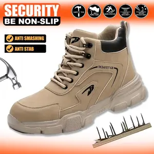 Mining Anti Smash Anti Puncture Labor Protection Shoes Steel Toe Men's Underground Safety