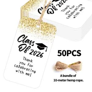 50-Pack Graduation Gift Tags, 2.7 X 1.5 Inches, Perfect for University & High School, Party Decor, Photo Albums, Invitations, Craft Projects