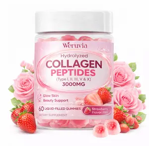 Collagen Gummies for Women & Men 3000mg, Hydrolyzed Collagen Peptides with Antioxidant Blend & Digestive Enzymes, Multi Collagen (Type I,II,III,V,X) for Anti-Aging, Hair, Skin, Nails, Sugar Free,60Cts