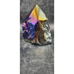 Titanium obsidian polished top point! 9.6 ounces, 3.2 inches tall!