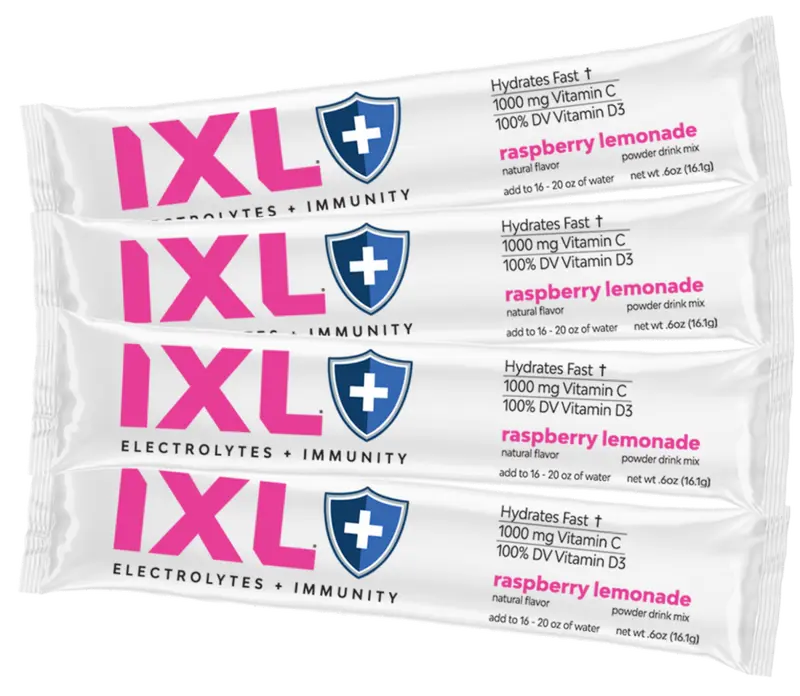 iXL Electrolytes & Immunity Powder Drinks Stick Packs 20 Pack